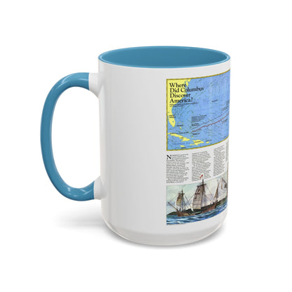 Americas - Where Did Columbus Discover America (1987) (Map) Accent Coffee Mug