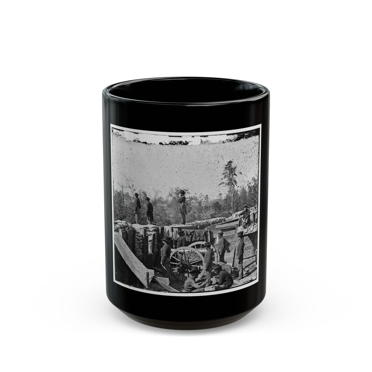 Atlanta, Georgia. Sherman's Men In Confederate Fort East Of Atlanta (U.S. Civil War) Black Coffee Mug