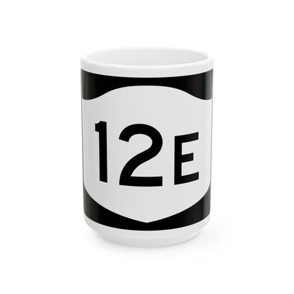 NY-12E (New York) (Road Sign) White Coffee Mug