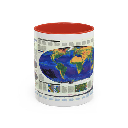 World Map - Endangered Earth (Map) Accent Coffee Mug