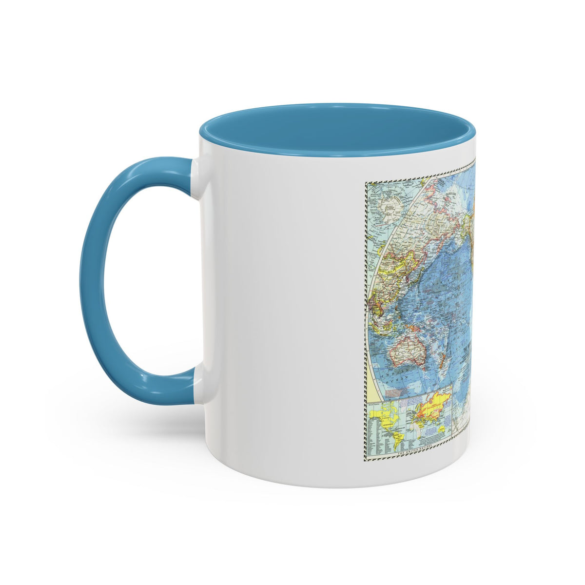 World Map (1960) (Map) Accent Coffee Mug