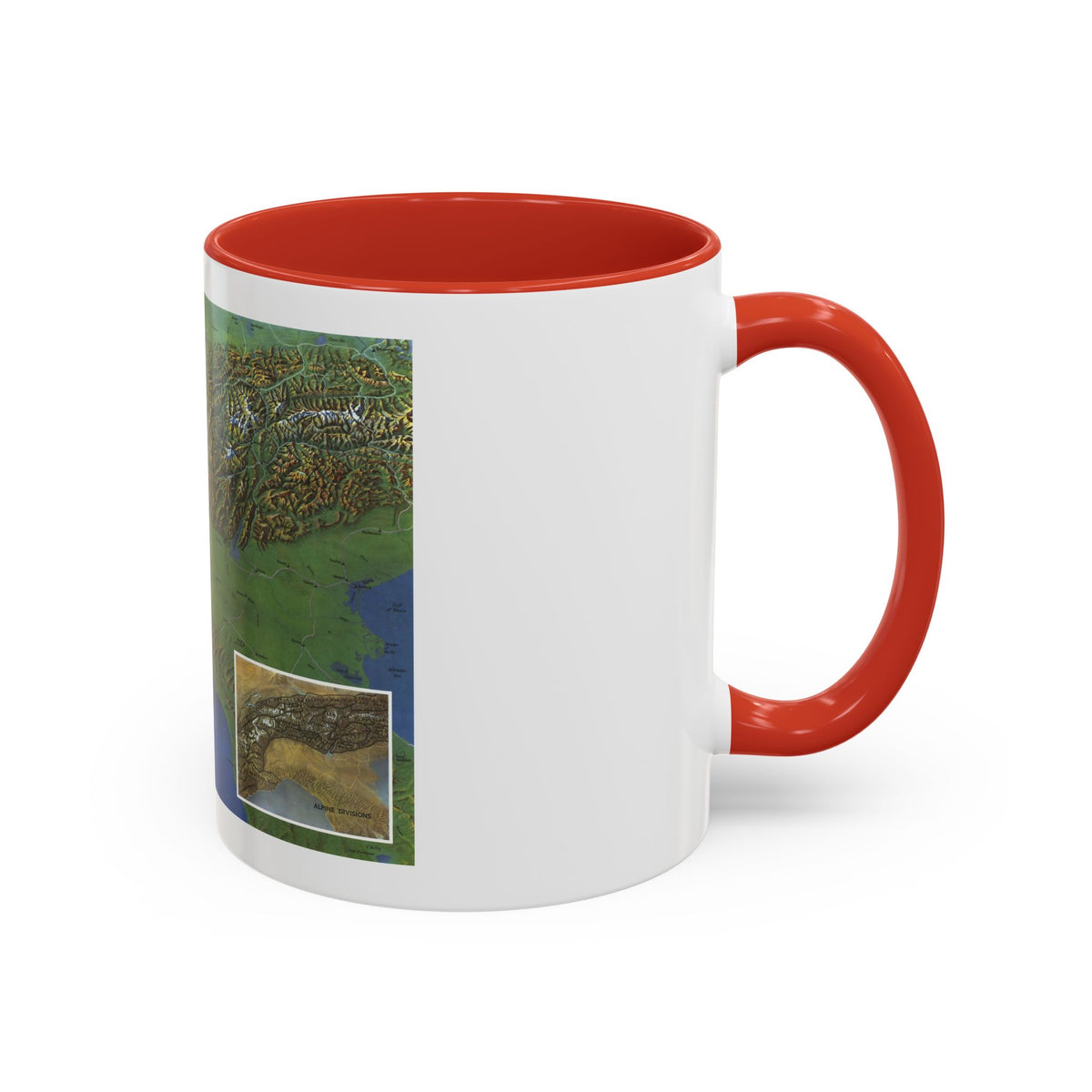 Alps, The - Europe's Backbone (1965) (Map) Accent Coffee Mug
