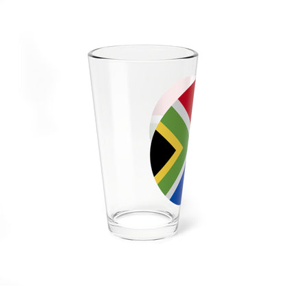South-africa flag icon round (South Africa) Pint Glass 16oz