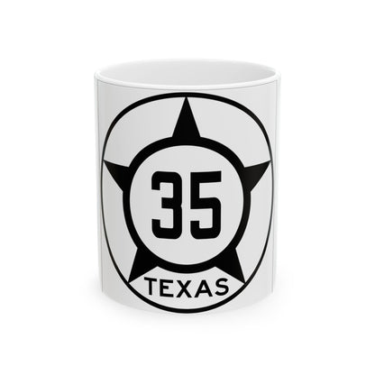 Old Texas 35 (Texas) (Road Sign) White Coffee Mug