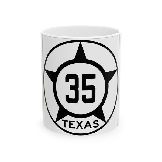 Old Texas 35 (Texas) (Road Sign) White Coffee Mug