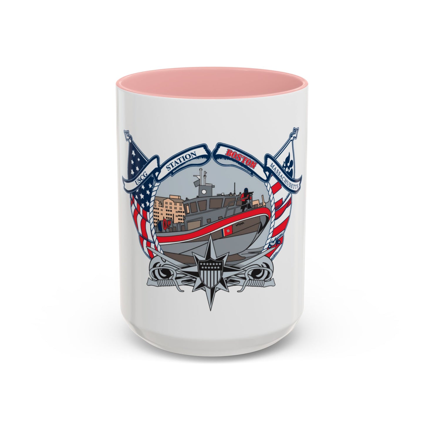 USCG Station Boston (U.S. Coast Guard) Accent Coffee Mug