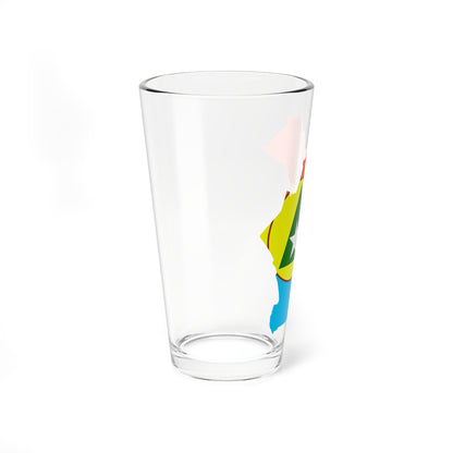 Flag map of Cabinda FLEC (Angola) Pint Glass 16oz