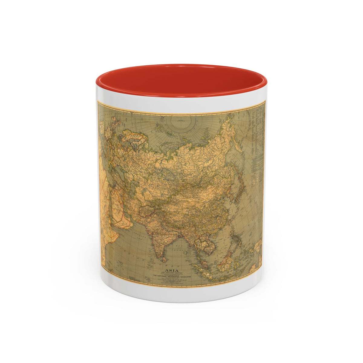 Asia and Adjacent Regions (1933) (Map) Accent Coffee Mug