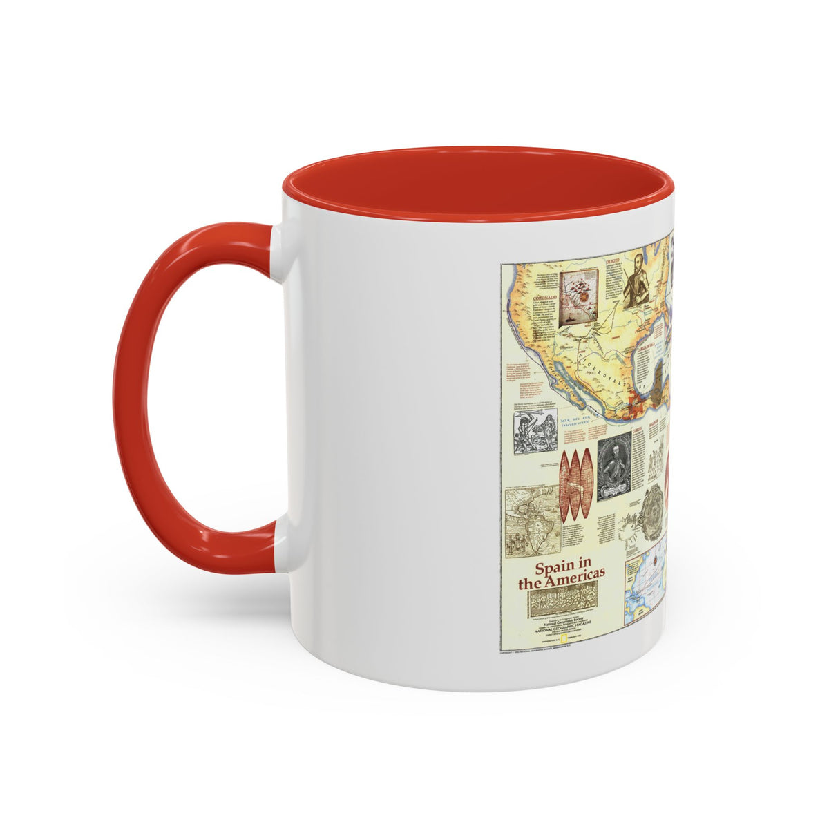 Americas - Spain in the (1992) (Map) Accent Coffee Mug