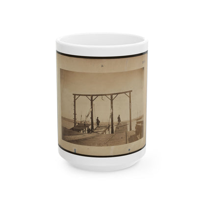 Bridges By Means Of Which Cars Are Loaded Upon Or Unloaded From Arks Or Barges (U.S. Civil War) White Coffee Mug