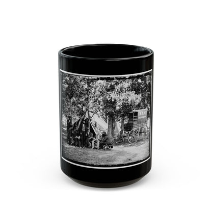 Bealeton, Va. Group At Tent And Wagon Of The New York Herald (U.S. Civil War) Black Coffee Mug