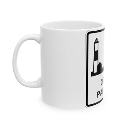 Ocean Pkwy Shield (New York) (Road Sign) White Coffee Mug