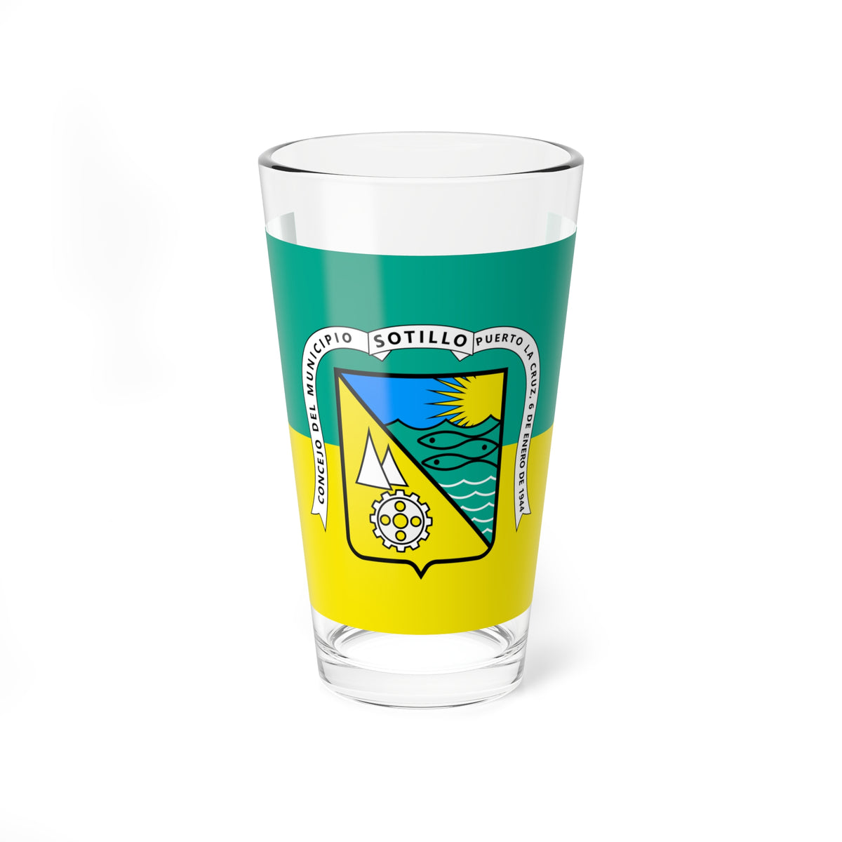 Bandera del municipio Sotillo Anzoategui (Venezuela) Pint Glass 16oz