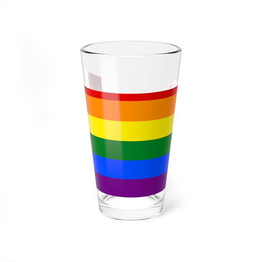 LGBT flag map of Pennsylvania (United States) Pint Glass 16oz