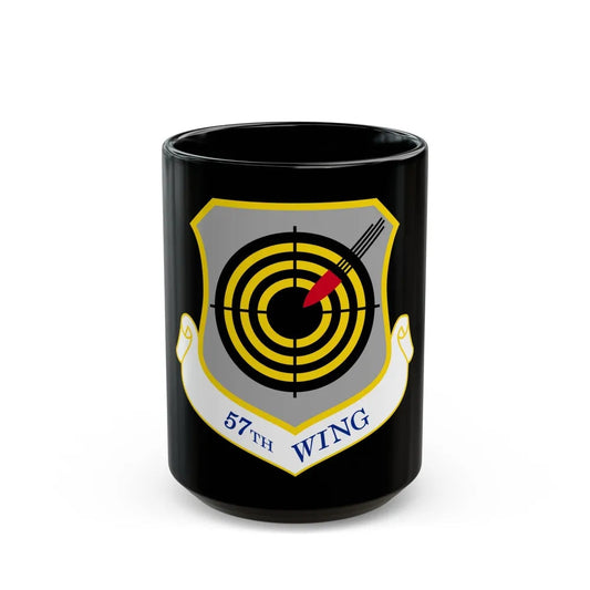 1058px USAF 57th Wing shield (U.S. Air Force) Black Coffee Mug-15oz-Go Mug Yourself