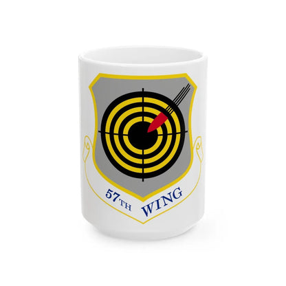 1058px USAF 57th Wing shield (U.S. Air Force) White Coffee Mug-15oz-Go Mug Yourself