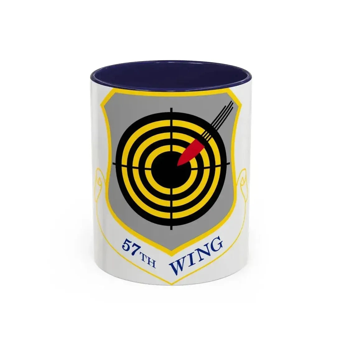 1058px USAF 57th Wing shield (U.S. Air Force) Accent Coffee Mug 11oz Navy - Go Mug Yourself