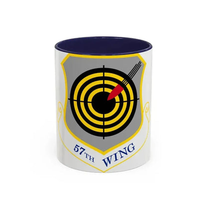 1058px USAF 57th Wing shield (U.S. Air Force) Accent Coffee Mug 11oz Navy - Go Mug Yourself