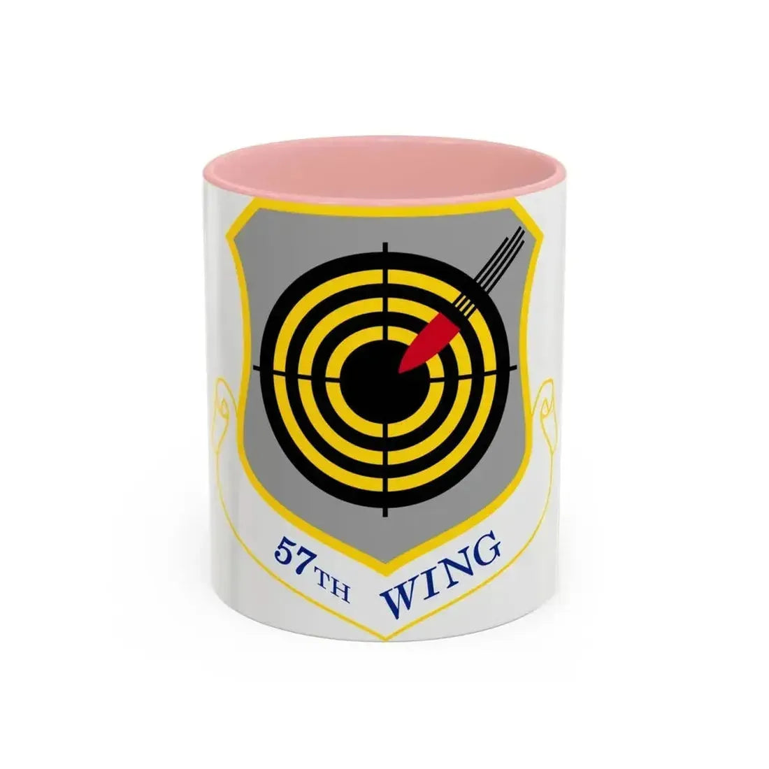 1058px USAF 57th Wing shield (U.S. Air Force) Accent Coffee Mug 11oz Pink - Go Mug Yourself