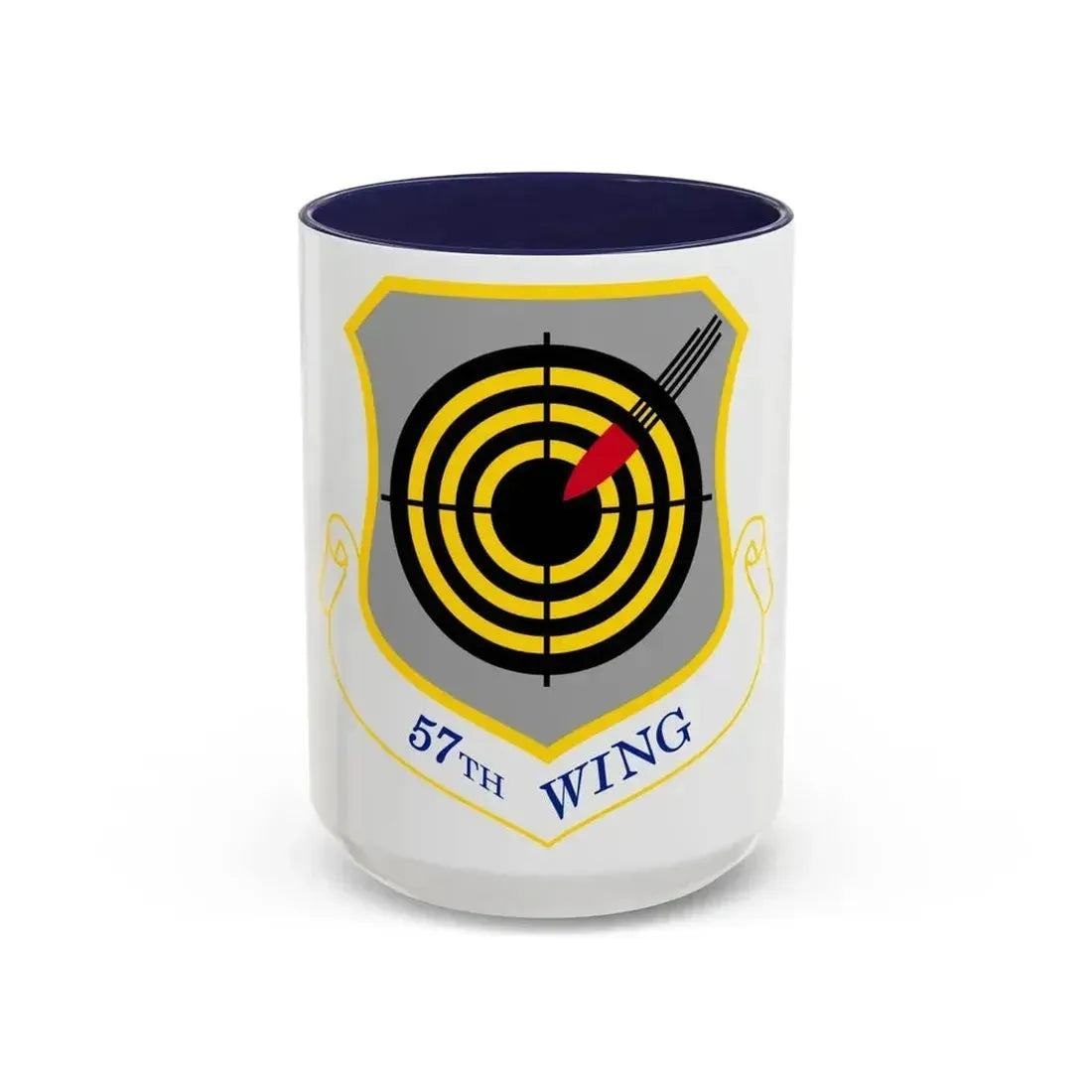 1058px USAF 57th Wing shield (U.S. Air Force) Accent Coffee Mug 15oz Navy - Go Mug Yourself