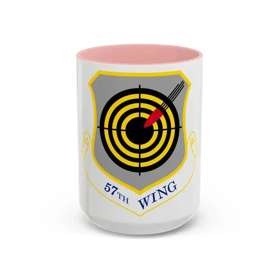 1058px USAF 57th Wing shield (U.S. Air Force) Accent Coffee Mug 15oz Pink - Go Mug Yourself