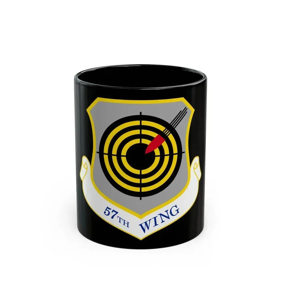 1058px USAF 57th Wing shield (U.S. Air Force) Black Coffee Mug 11oz - Go Mug Yourself