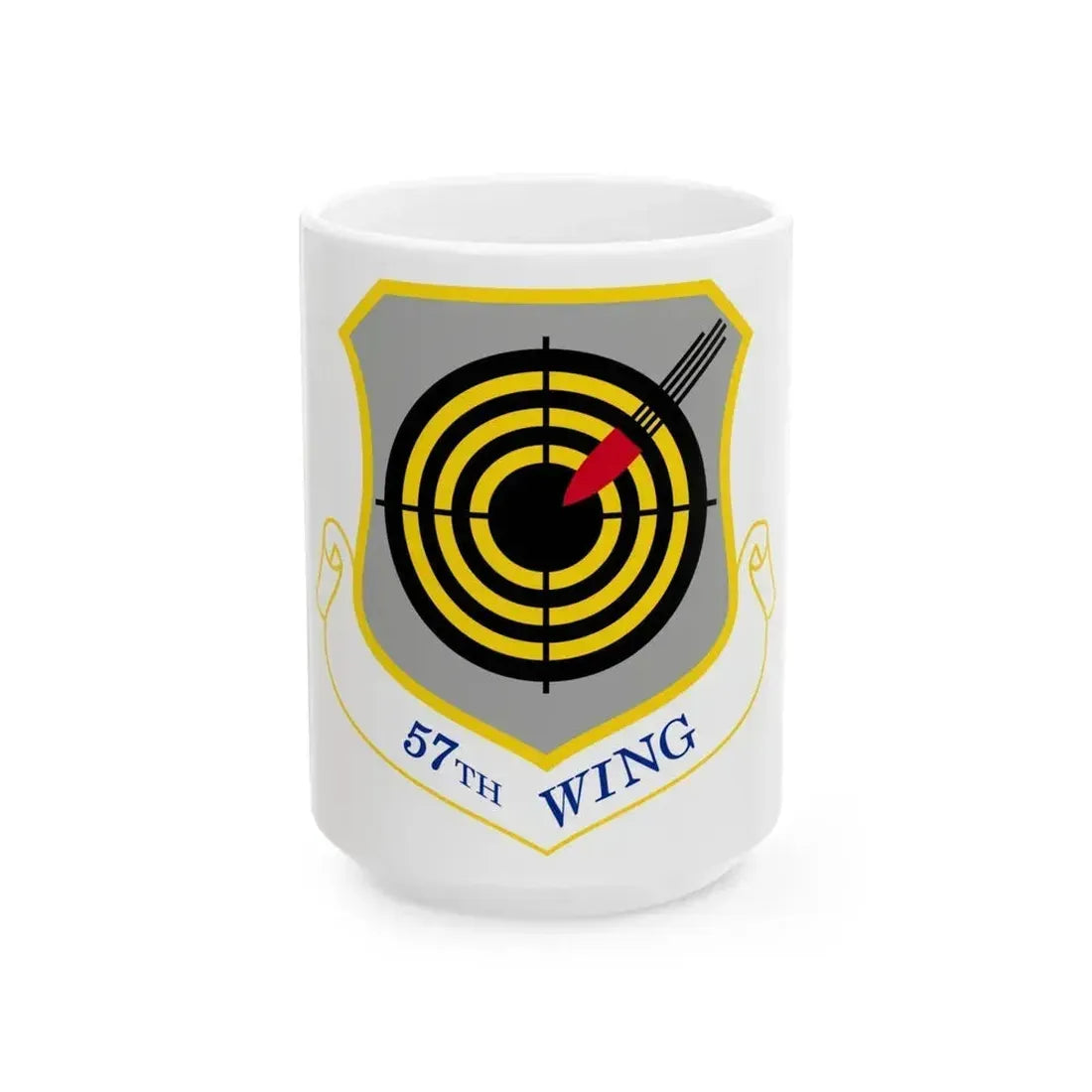 1058px USAF 57th Wing shield (U.S. Air Force) White Coffee Mug 15oz - Go Mug Yourself