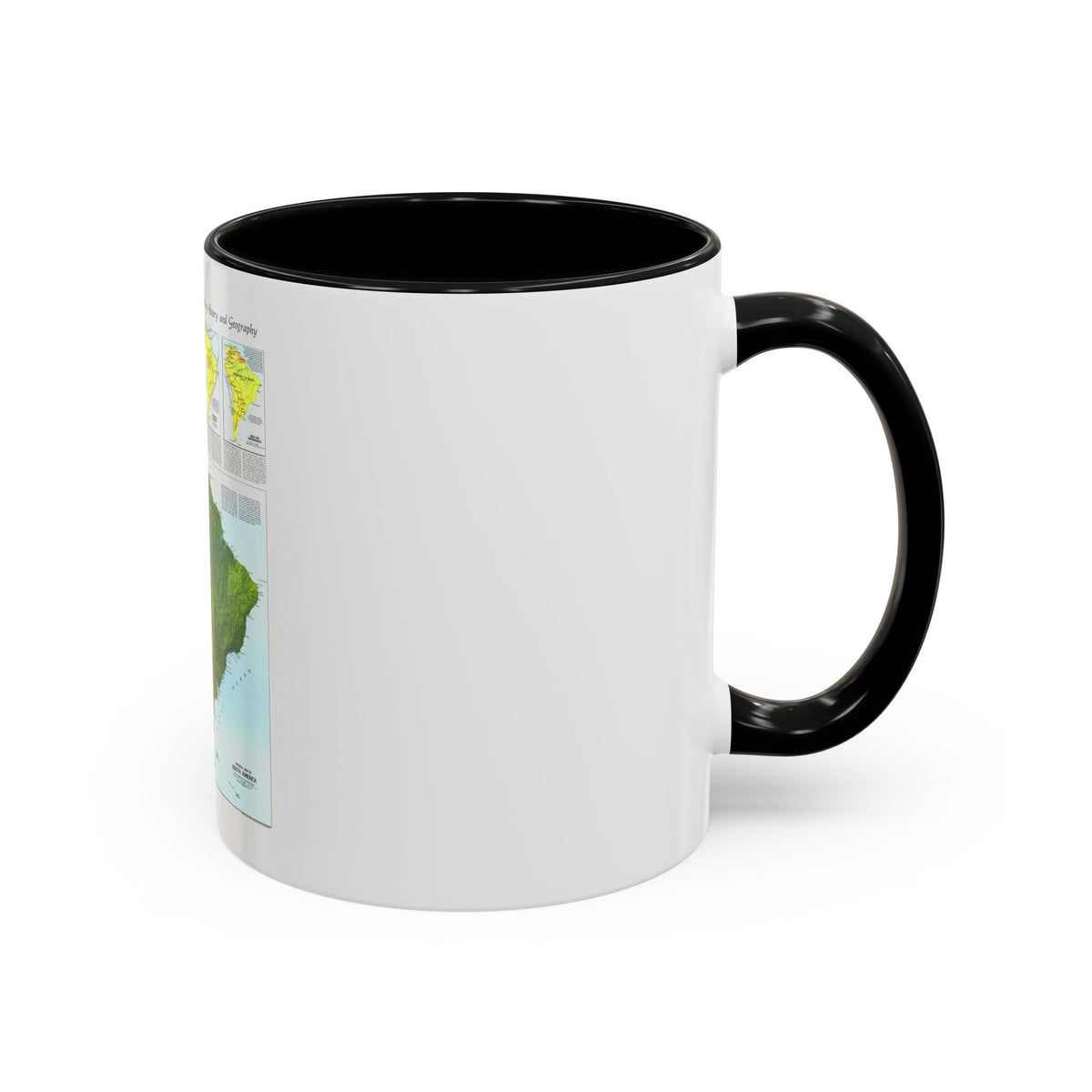 South America - Physical Map (1972) (Map) Accent Coffee Mug