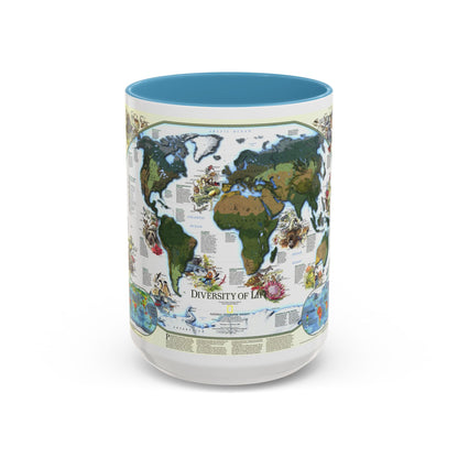 World Map - Diversity of Life (1999) (Map) Accent Coffee Mug