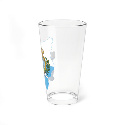 Flag map of San Marino (San Marino) Pint Glass 16oz