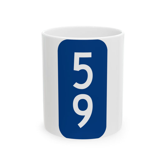 Warren County 59 NY tab (New York) (Road Sign) White Coffee Mug