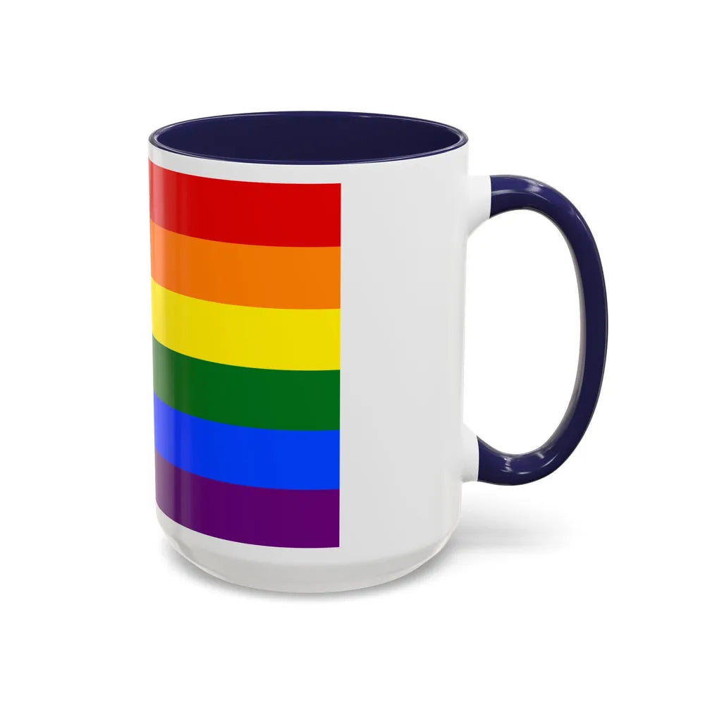 LGBTQ+ rainbow flag Quasar Progress Pride Flag - Accent Coffee Mug-Go Mug Yourself