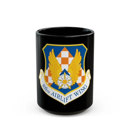 105th Airlift Wing (U.S. Air Force) Black Coffee Mug-15oz-Go Mug Yourself