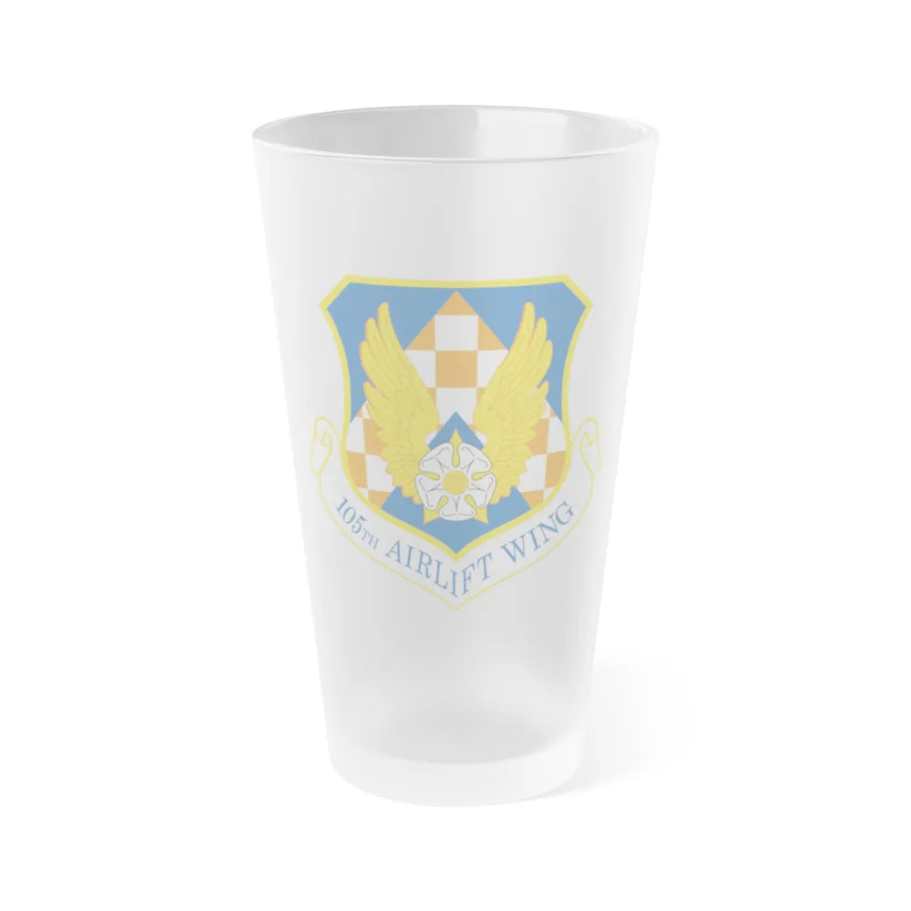 105th Airlift Wing (U.S. Air Force) Frosted Pint Glass 16oz-16oz-Frosted-Go Mug Yourself