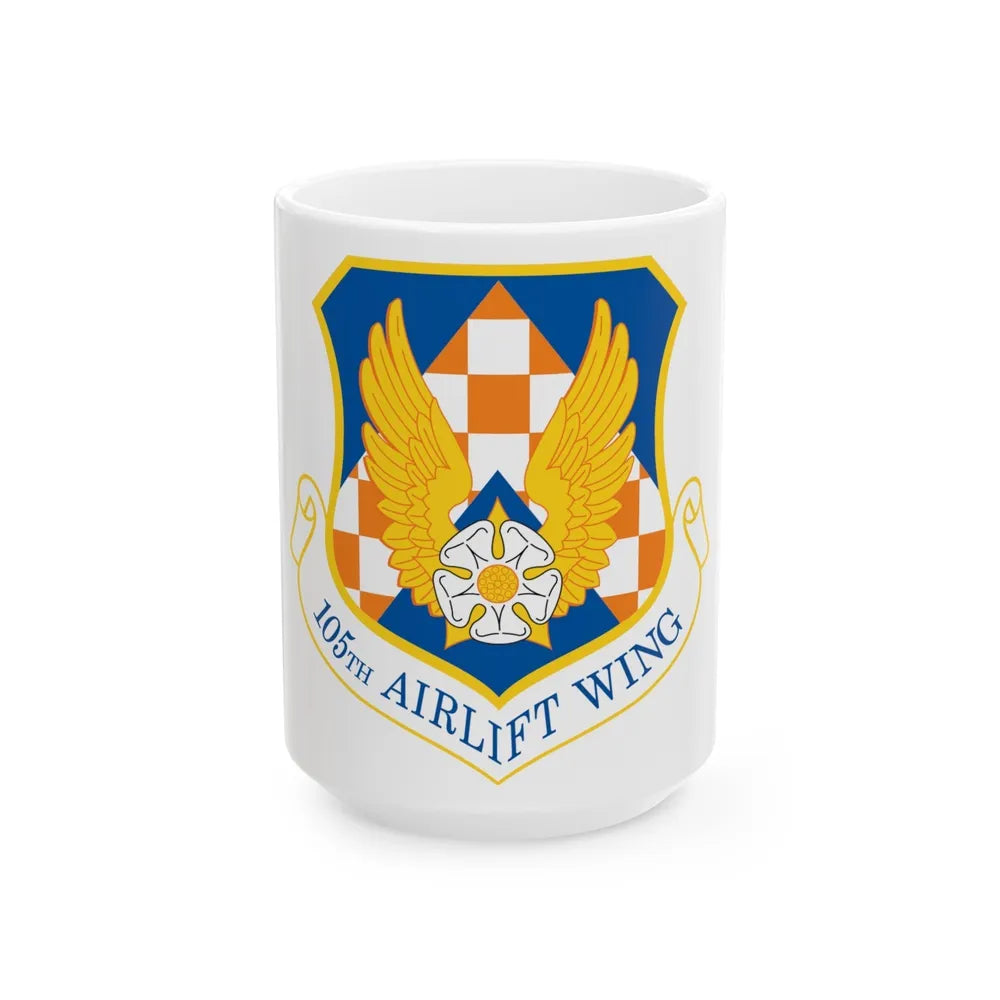 105th Airlift Wing (U.S. Air Force) White Coffee Mug-15oz-Go Mug Yourself