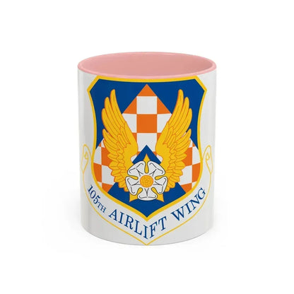 105th Airlift Wing (U.S. Air Force) Accent Coffee Mug 11oz Pink - Go Mug Yourself