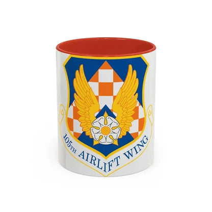 105th Airlift Wing (U.S. Air Force) Accent Coffee Mug 11oz Red - Go Mug Yourself