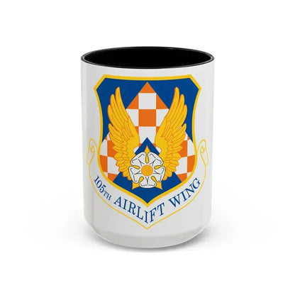 105th Airlift Wing (U.S. Air Force) Accent Coffee Mug 15oz Black - Go Mug Yourself
