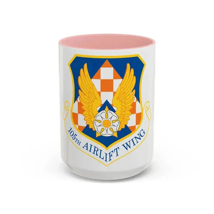 105th Airlift Wing (U.S. Air Force) Accent Coffee Mug 15oz Pink - Go Mug Yourself