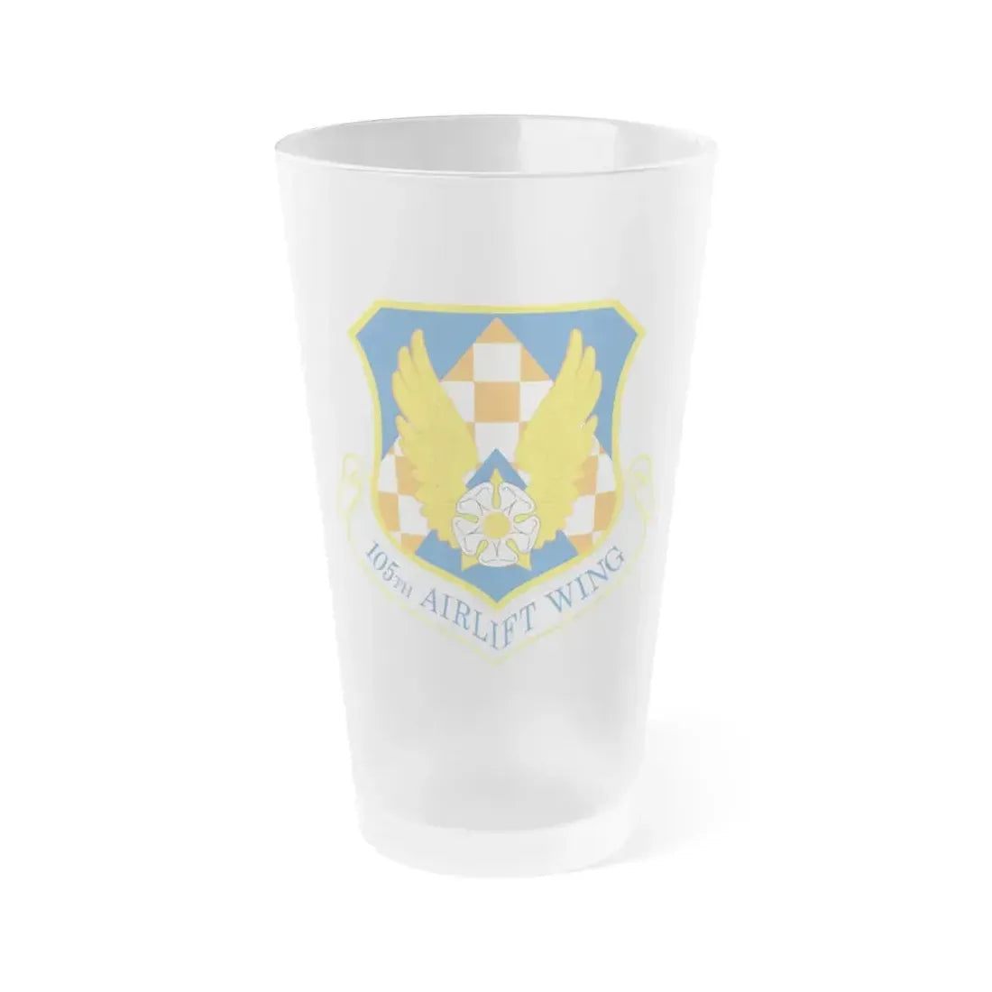 105th Airlift Wing (U.S. Air Force) Frosted Pint Glass 16oz 16oz Frosted - Go Mug Yourself