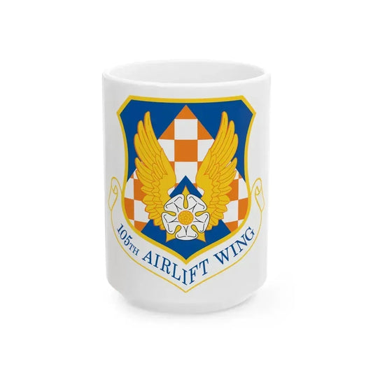 105th Airlift Wing (U.S. Air Force) White Coffee Mug 15oz - Go Mug Yourself