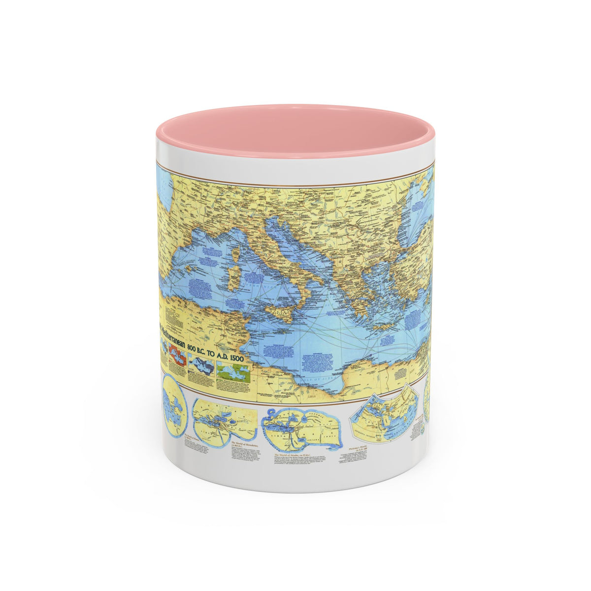 Mediterranean - Historic , 800 BC to AD 1500 (1982) (Map) Accent Coffee Mug
