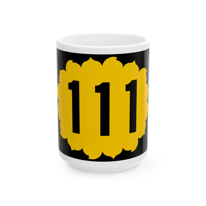K-111 (Kansas) (Road Sign) White Coffee Mug