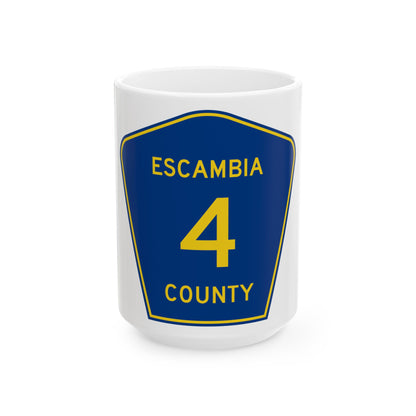 Escambia County Road 4 FL (Florida) (Road Sign) White Coffee Mug