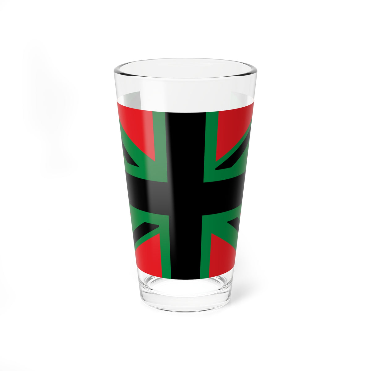 Union Black 3x5 (United Kingdom) Pint Glass 16oz