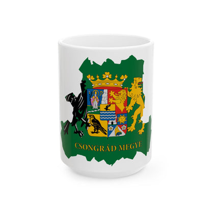 Flag-map of Csongrad County (Hungary) White Coffee Mug