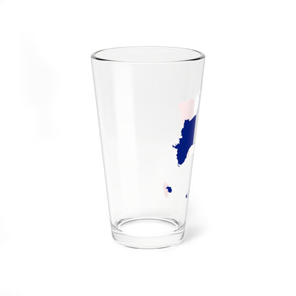 Flag-map of France without Britanny Normandie and Occitania (France) Pint Glass 16oz
