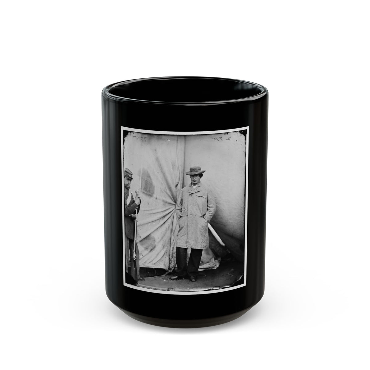 Washington Navy Yard, D.C. Lewis Payne, The Conspirator Who Attacked Secretary Seward, Standing In Overcoat And Hat (U.S. Civil War) Black Coffee Mug