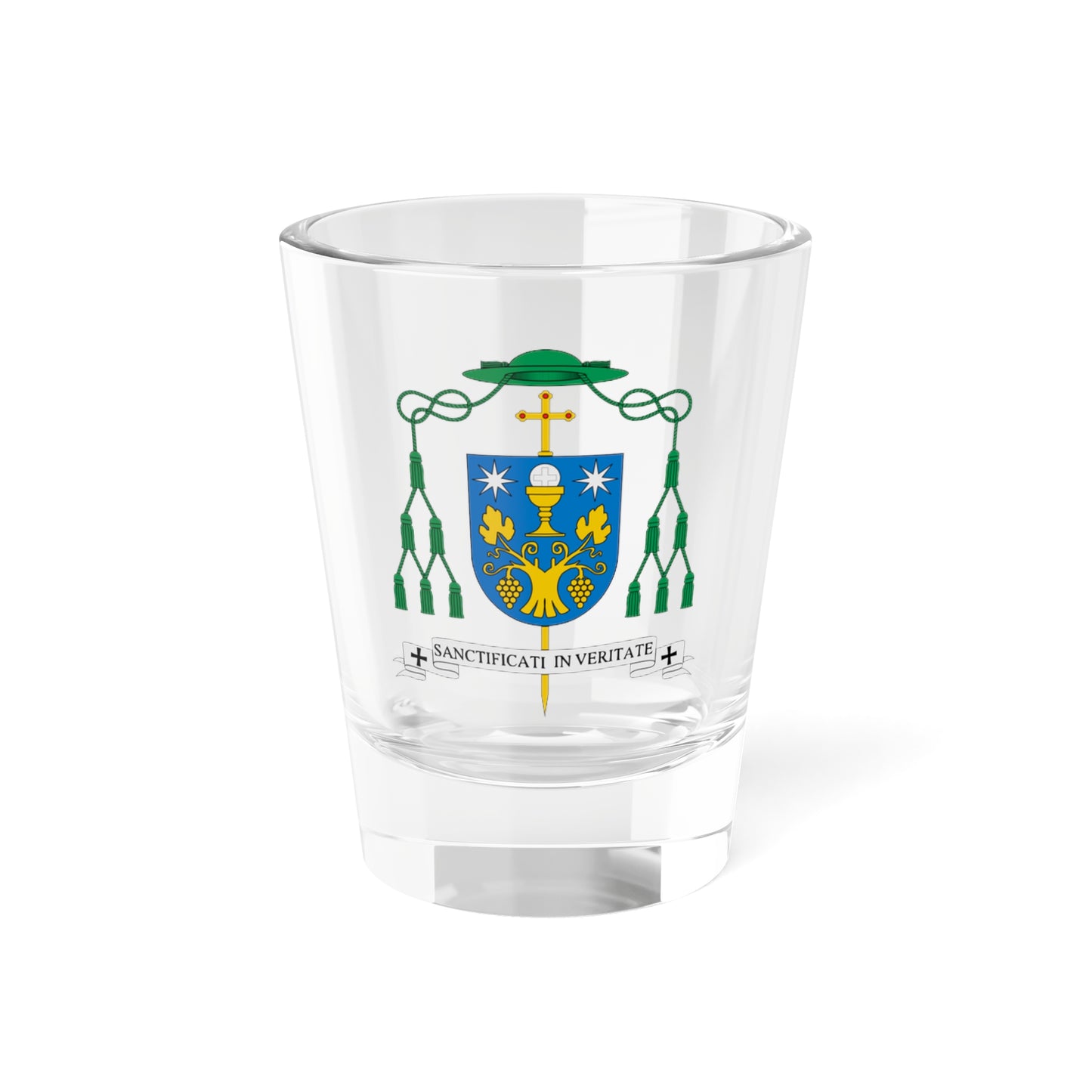 Escudo del obispo Alfonso Carrasco (Spain) (Coat of Arms) Shot Glass 1.5oz