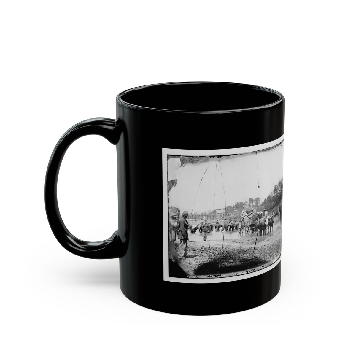 Rappahannock River, Va. Fugitive African Americans Fording The Rappahannock (U.S. Civil War) Black Coffee Mug